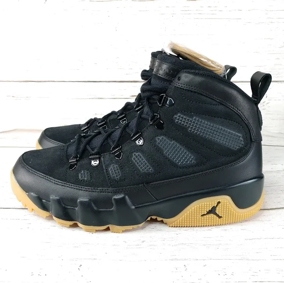 Air Jordan 9 Retro Boot NRG Black Light Brown Utility Activewear Sneakers - Picture 11 of 15